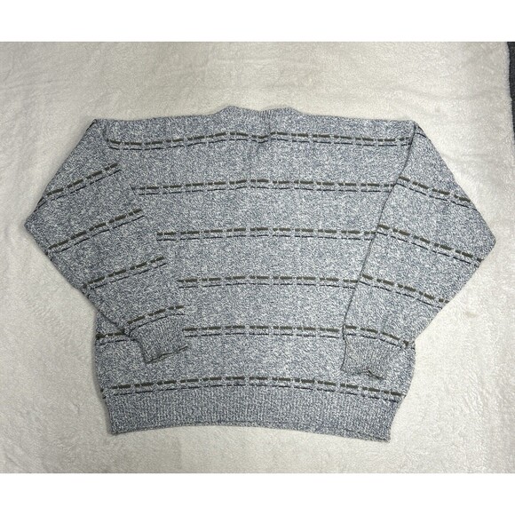 Vintage Northern Explorers Textured Knit Blue Henley Sweater Men's Size XL - Picture 9 of 9